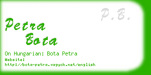 petra bota business card